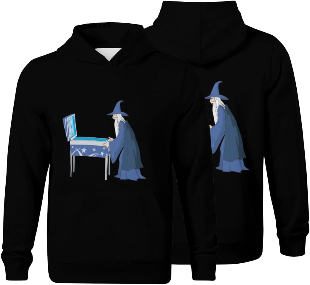 HEAPPER Kids Pinball Wizard Funny Design Boys Girls Lightweight Kangaroo Pocket Fleece Hoodies