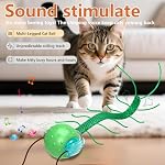 Giociv Interactive Cat Toys for Bored Cats, with Chirping, Centipede Motion Wake-up Super Motor Cat Ball on Rug - Image 2