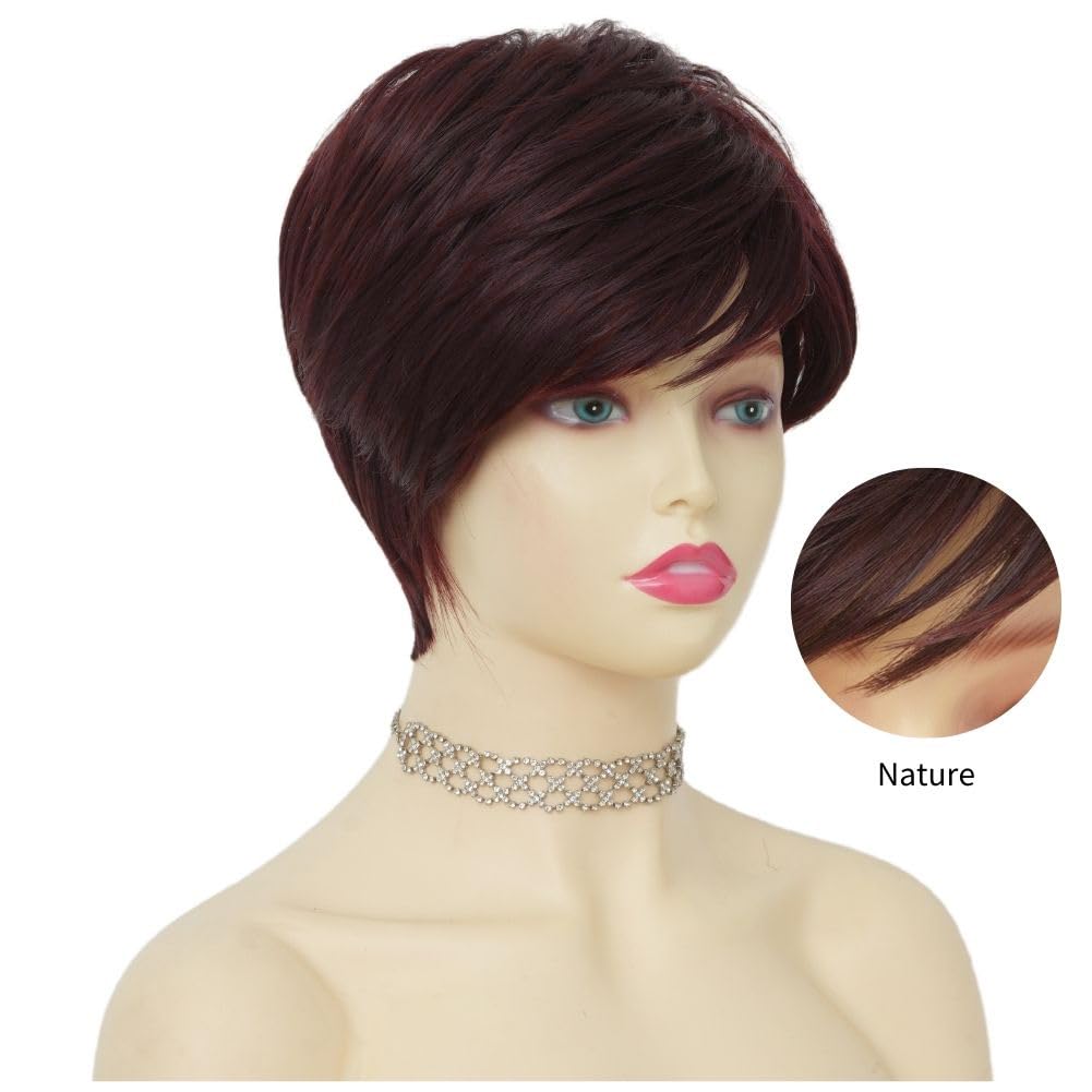 Pixie Cut Blonde Wigs Human Hair Mixed Synthetic Deep Wave Bob High Density Glueless HD Lace Closure Curly for Women Natural Look
