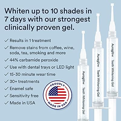 Auraglow 35% Teeth Whitening Gel & Whitening Gel Toothpaste Booster