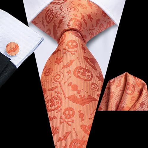 Image of Dubulle Mens Paisley Floral Silk Tie for Men Striped Necktie and Pocket Square Cufflinks Set Wedding Business