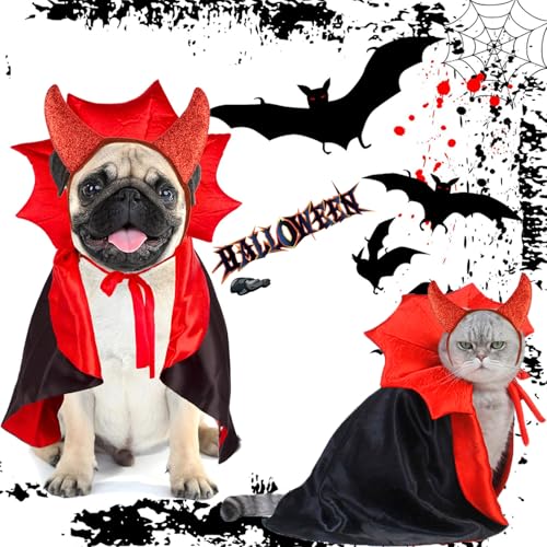 Disfraz Halloween para perro pequeño capa vampiro y diablo M miniatura 2