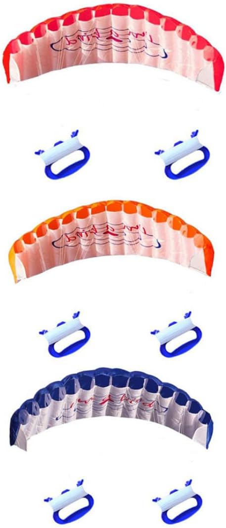 1PC Parafoil Kite Plaid Cloth Dual Line Surfing Parachute Beach Kite Outdoor Fun Toys Blue