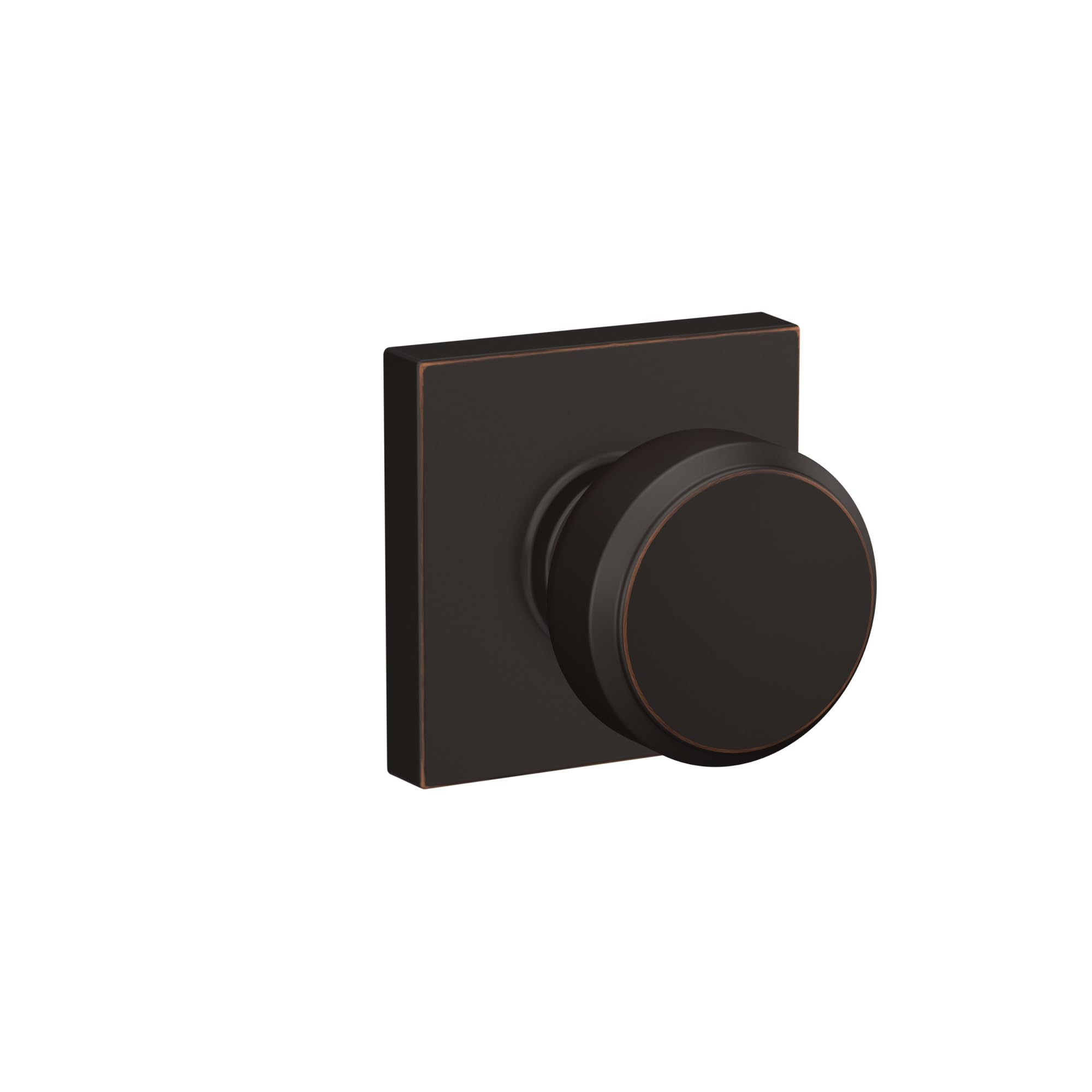 SCHLAGE F10 BWE 716 COL Bowery Knob with Collins Trim Hall & Closet Passage Door Lock, Aged Bronze - Image 2