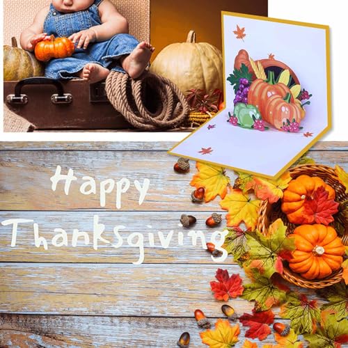 lanema 3D Pop up Abóbora Folha de Bordo Cartão de Ação de Graças Festival Cartões de Papel para Aniv