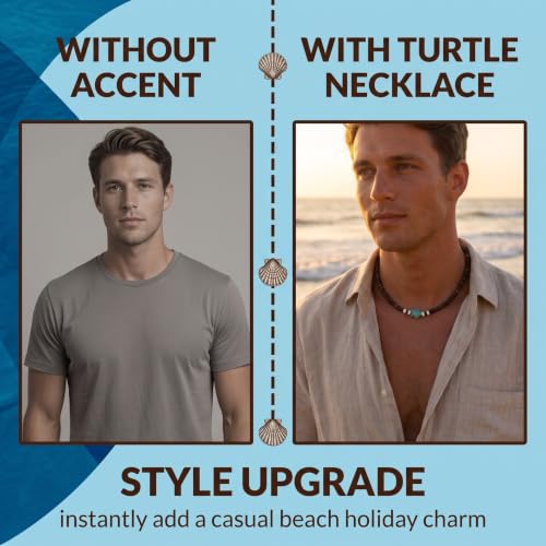 ZETKUS 1 Pièces Bijoux Homme, Collier Surfeur Homme, Collier Perle Homme, Collier Perle Homme, Surfer Collier Avec Des Perles De Noix De Coco Bijoux, Surfer Chaîne En Bois Perles Imperméable À L'Eau – vue 5