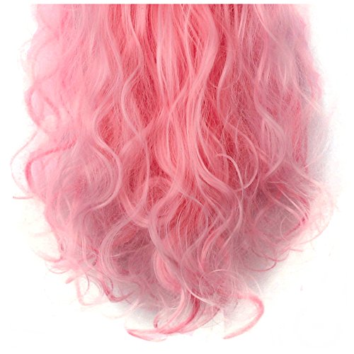 Womens 18 Clips 8Pcs Full Head Hair Extensions 24 Inch Long Curly Light Pink Hairpiece #TOP3