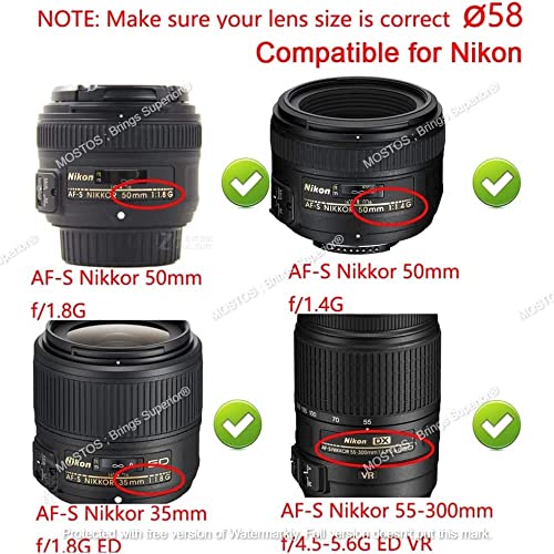 Image of MOSTOS - 58mm Camera UV Filter for Nikon AF-P(Not for AF-S) NIKKOR 70-300mm f /4.5-6.3G ED,AF-P NIKKOR 70-300mm f /4.5-6.3G(Not for 5.6E) ED VR Lens,AF-S DX NIKKOR 55-300mm f /4.5-5.6G