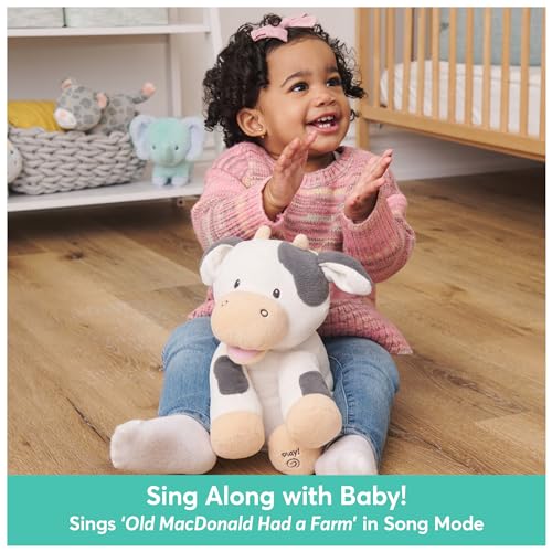 GUND Buttermilk the Cow Animated Plush: Singing Stuffed Animal for Babies, Cream/Grey, 12