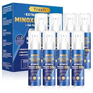 5% Minoxidil Spray for Men & Women – Hair Growth Serum & Hair Regrowth Treatment | Extra Strength with Biotin | 12-Month Supply 8-Pack (28 fl oz) | Clinically Proven for Hair Loss & beard growth