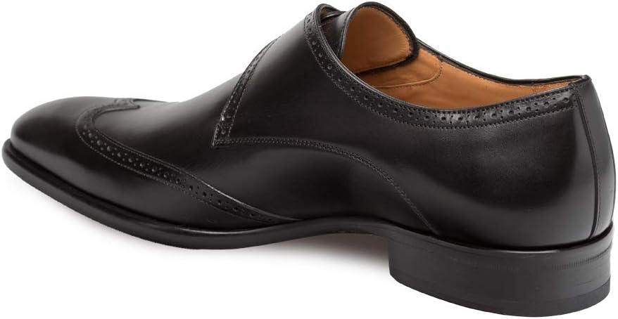 Mezlan - Forest - Men's Wing Tip Monk Strap - Hand-Burnished European Calfskin with Saddle Shoe Accents - Handcrafted in Spain