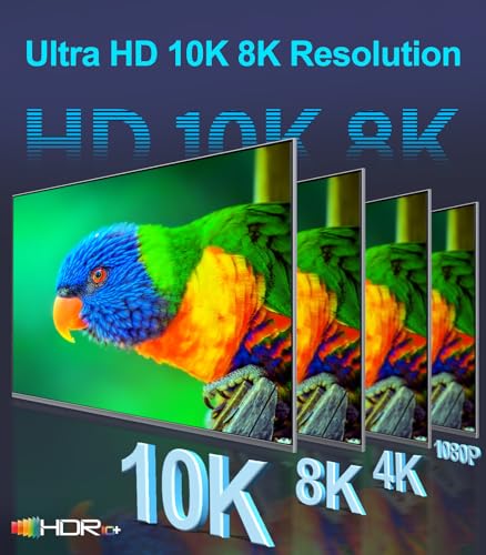 Image of Sniokco 10K 8K 4K HDMI 2.1 Cable 1M Certified 48Gbps Ultra High Speed HDMI | Support 0.01ms 4K 240Hz 165Hz 120Hz 8K 60Hz eARC Netflix HDCP 2.3 2.2 DTS:X HDR10+ TV Laptop Monitor Projector Roku Sky-Q