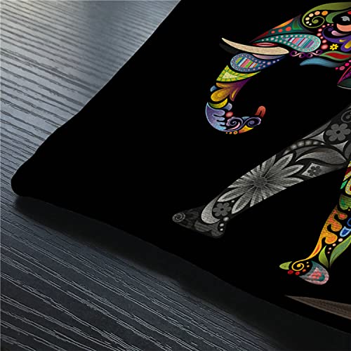 Smooffly Mandala Floral Elephant Waist Lumbar Cotton Linen Throw Pillow Case Cushion Cover For Sofa Home Decorative Oblong 12X20 Inches #TOP2