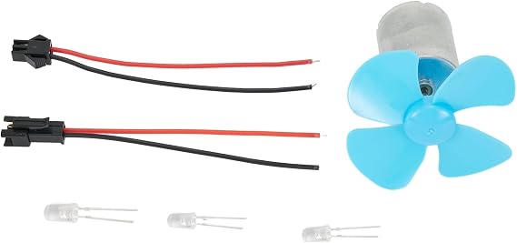Wind Turbine Generator Kit with DC 0-20V Dynamo Motor, 12V Small Wind Power System for Home Energy Experiment, Includes Four Leaf Paddle and Electrical Components