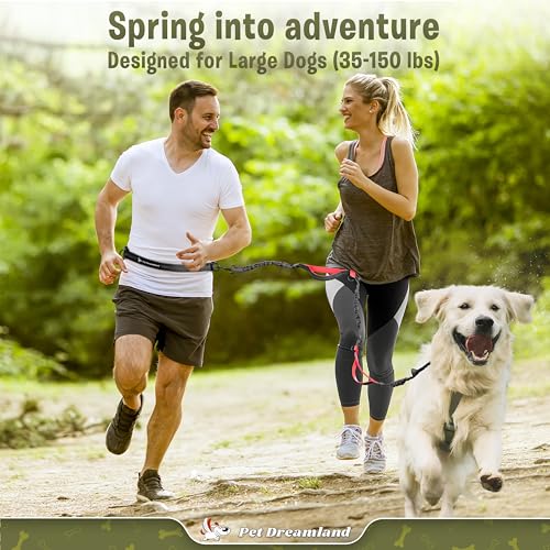 Exquisite Hands-Free Dog Leash for Large Dogs: Ultimate Comfort & Freedom for Running, Walking, Hiking. Premium Quality, Durable & Versatile Waist Dog Leash Belt. Your Dog Will Love It
