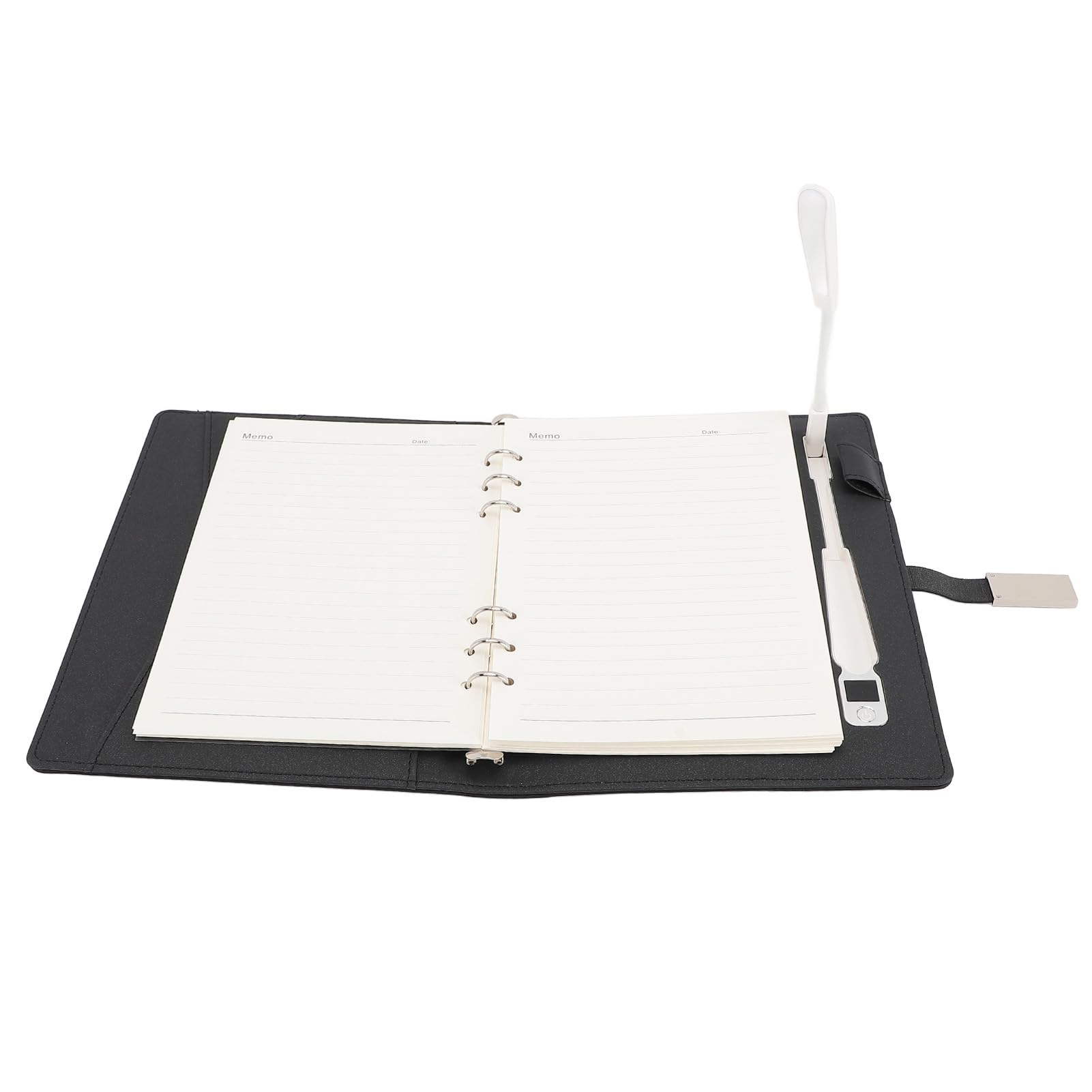 Lámpara de Escritorio Portátil de Carga Inalámbrica con Banco de Energía y Luz de Lectura para Trabajo y Diario Tamaño A5 Tapa Dura 200 Páginas