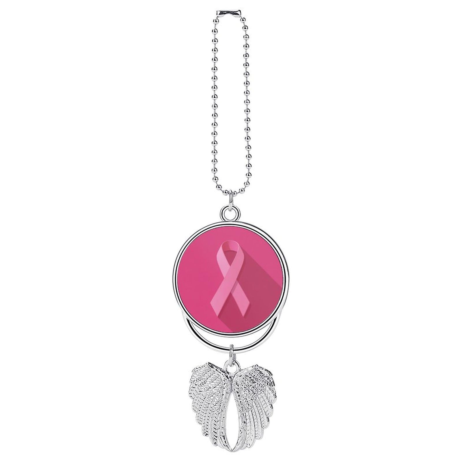 Pink Ribbon Simple Car Hanging Pendant Car Interior Decoration Rearview Mirror Charms Ornaments
