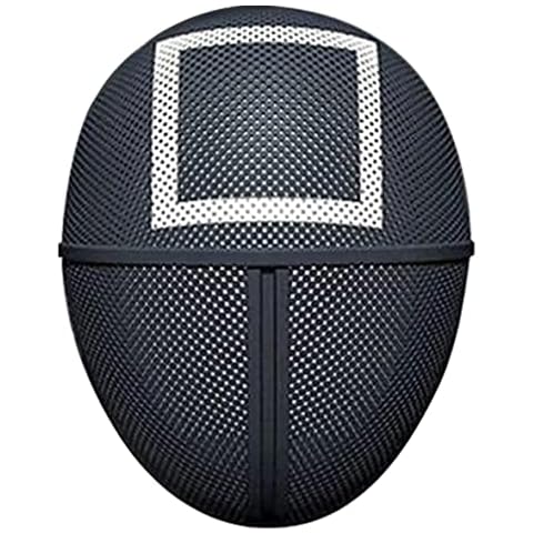 A1 Items Game Costume Mask Game Halloween Mask Costume Cosplay Outfits Face Cover Masquerade Accessories Halloween Masked Man Game Mask (Square), Black Cover