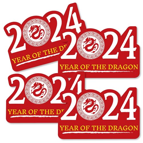 Big Dot of Happiness Chinese New Year - Decorations DIY 2024 Year of The Dragon Essentials - Set of 20