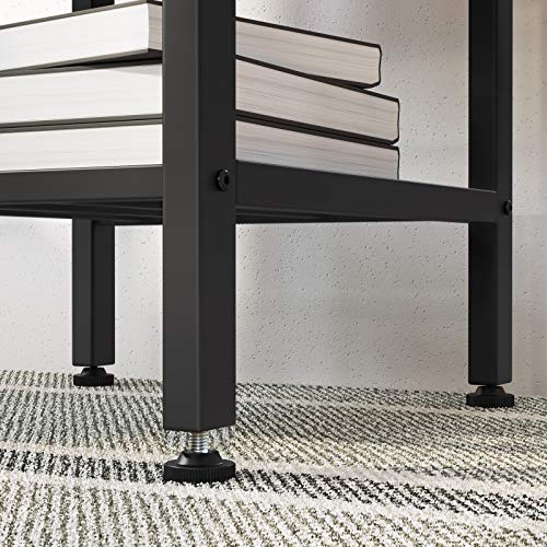 VASAGLE Tavolo Alto, Tavolo da Pranzo, Tavolo da Bar, con Portabicchieri e Portabottiglia, per Soggiorno, Cucina, 110 x 40 x 90 cm, Industriale, Marrone Vintage e Nero LBT013B01 - Immagine 5