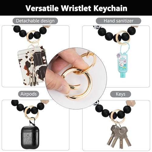 Image of KNGITRYI Wristlet Wallet for Women,RFID Keychain Wallet with Beaded Strap