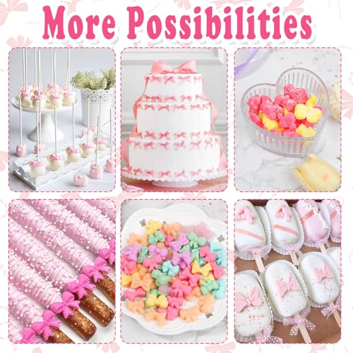 Webake Bow Silicone Molds with 6 Different Shapes, 36-Cavity Bow Chocolate Fondant Mold for Bowknot Cupcake, Pretzle, Cake Pop, Sugar Craft, Perfect for Wedding, Birthday, Party Baking, Pack of 2 by Webake - Image 2