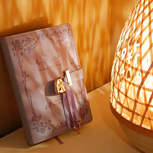 AZPESUR Diário com cadeado e chaves para meninas, caderno de diário com trava de 360 páginas para mu