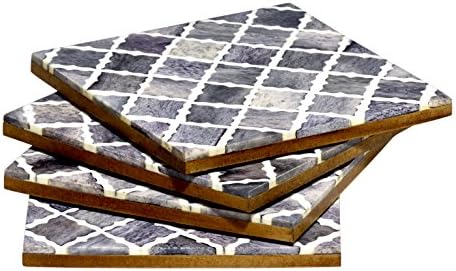 Mela Artisans Fantasy in Grey Coasters