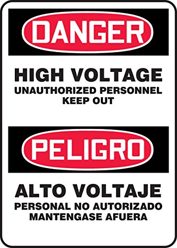 Plaque de signalisation danger électrique bilingue plastique 50 cm