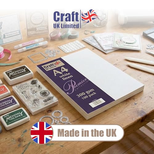 Miniatura 2 de Craft Uk W123 Tarjeta De Lino Reciclado Blanco 300 G M2-100 Hojas