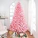 Naomi Home 6.5ft Pink Christmas Tree with Lights, Unique Colored Christmas Tree Prelit with 978 Branch Tips, 450 Warm Lights and Metal Stand, Aritificial Tree