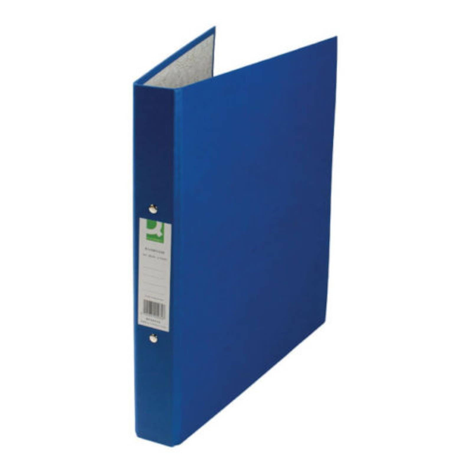 Q-Connect 2-Ring Binder A4 25mm Paper Over Board Blue (Pack of 10) - KF20035