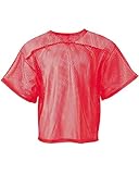 A4 Drop Ship Youth Football All Porthole Practice Jersey, Medium, Scarlet Red