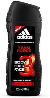 جل استحمام تيم فورس 3 في 1 من اديداس- روائح منعشة وخشبية، 250 مل