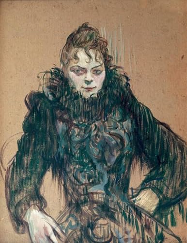 Tableau La femme au boa noir de Toulouse Lautrec pour décoration de chambre 60x90cm