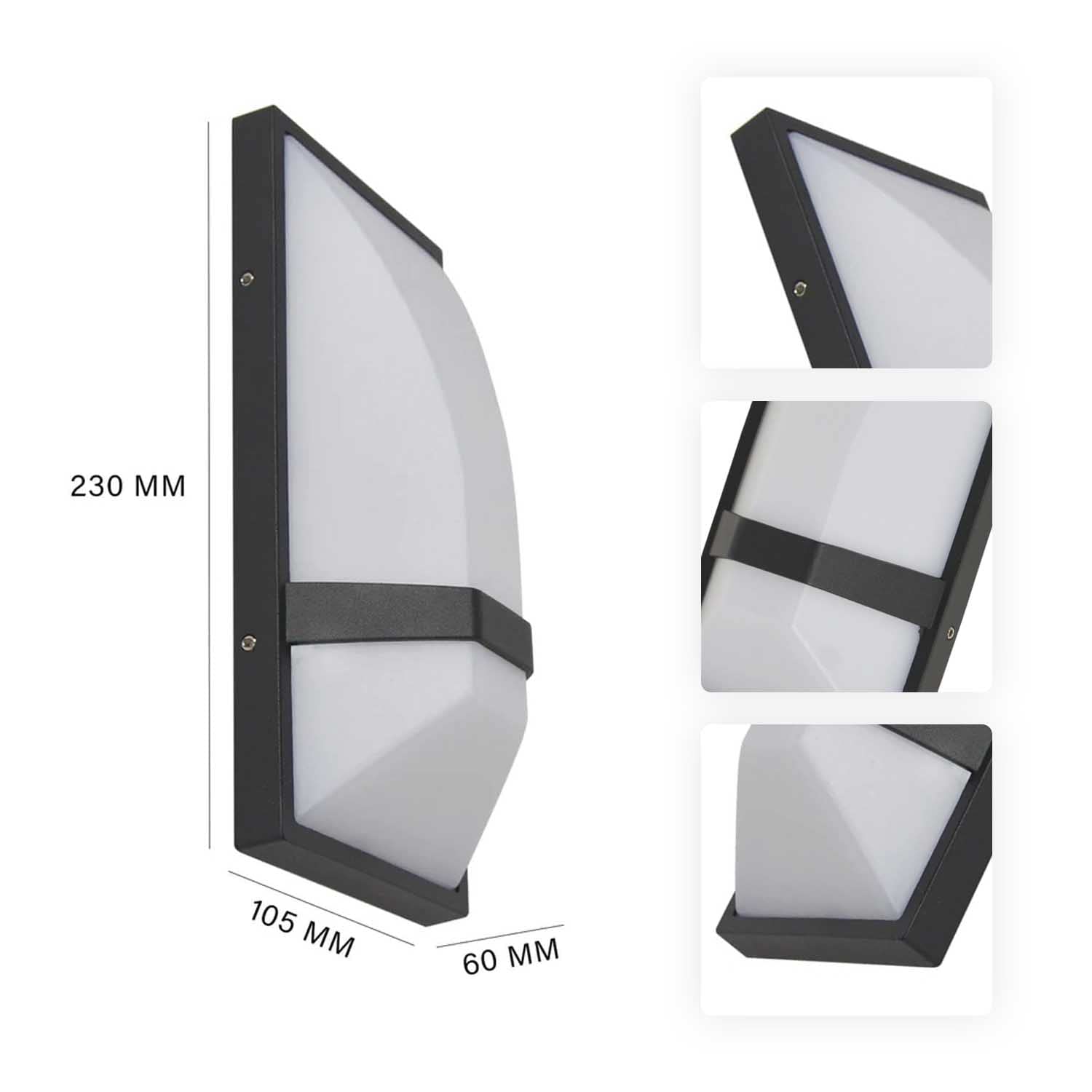 Harold Electricals 6 Watt Waterproof Artistic LED Outdoor Wall Light Fixture, Black, pack of 1 - Image 4