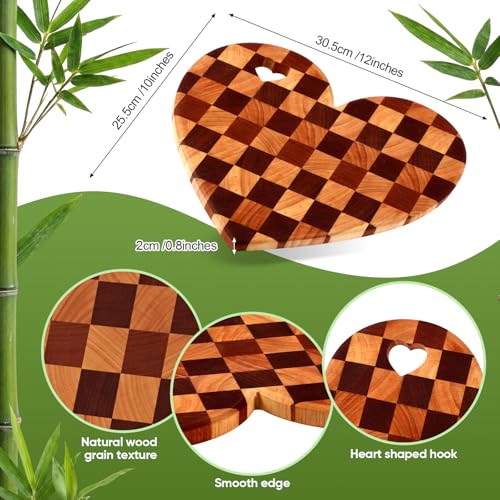 Tabla de cortar de madera de acacia forma corazón 30x25 cm miniatura 3