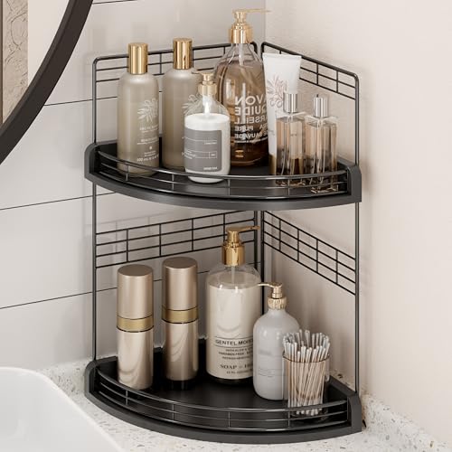Bathroom Countertop Corner Organizer for Small Spaces, 2-Tier Counter Shelf