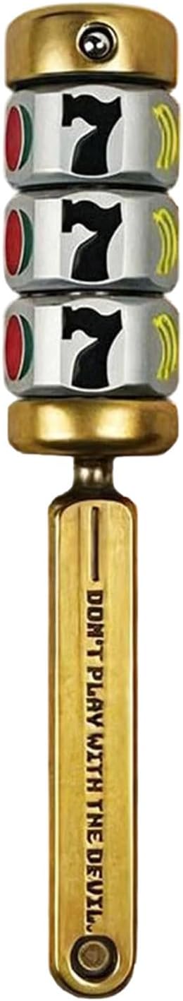 Fruit Slot Machine Fidget Spinner, Alloy Finger Stress Relief Toy, Premium Desk Gadget with Slot Design, Portable Anxiety Relief Toy for Adults Men Party Gift (Gold)