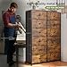 EnHomee Dresser for Bedroom with 12 Drawers Dressers & Chest of Drawers Tall Dressers for Bedroom with Wood Top and Metal Frame Dressers for Bedroom, Clothes, Closet, Rustic Brown 12