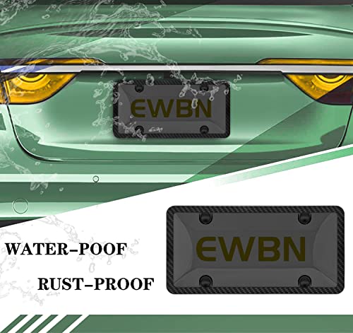 Ewbn Carbon Fiber Pattern License Plate Frame, Black Smoked Tinted License Plate Cover, License Plate Frame &Cover, Plastic Car License Plate Holder. #TOP4