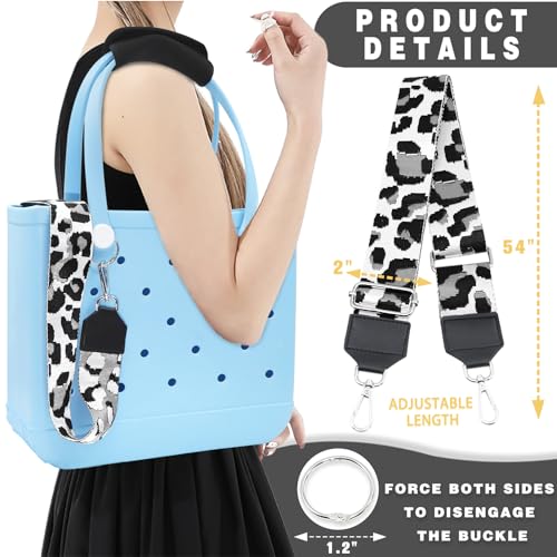Image of Strap Wrap for Bogg Bag, Accessory for Bagg Bag, With Adjustable Shoulder Leopard Print Crossbody Strap