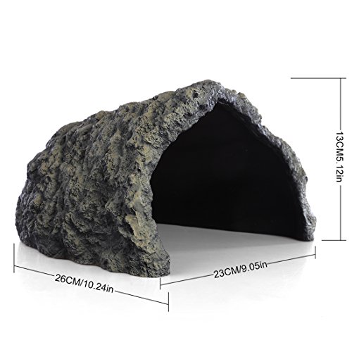Scakbyer Reptile Habitat Decor Turtle Hideouts Cave Bark Bends Aquarium Fish Tank Ornament … #TOP1
