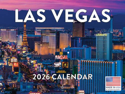 Las Vegas Calendar 2026 Wall 12 Month Monthly NV Scenic Souvenirs Themed Gifts | American Made In The USA