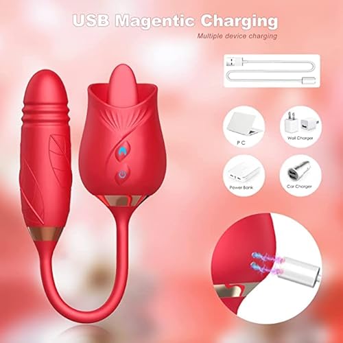 2023 New Rose Sex Stimulator For Women, Quiet 10 Speed Adult Toys Waterproof Automatic Electric Adult Toys Machine Pleasure Gifts -Red15【Us In Stock】 #TOP4