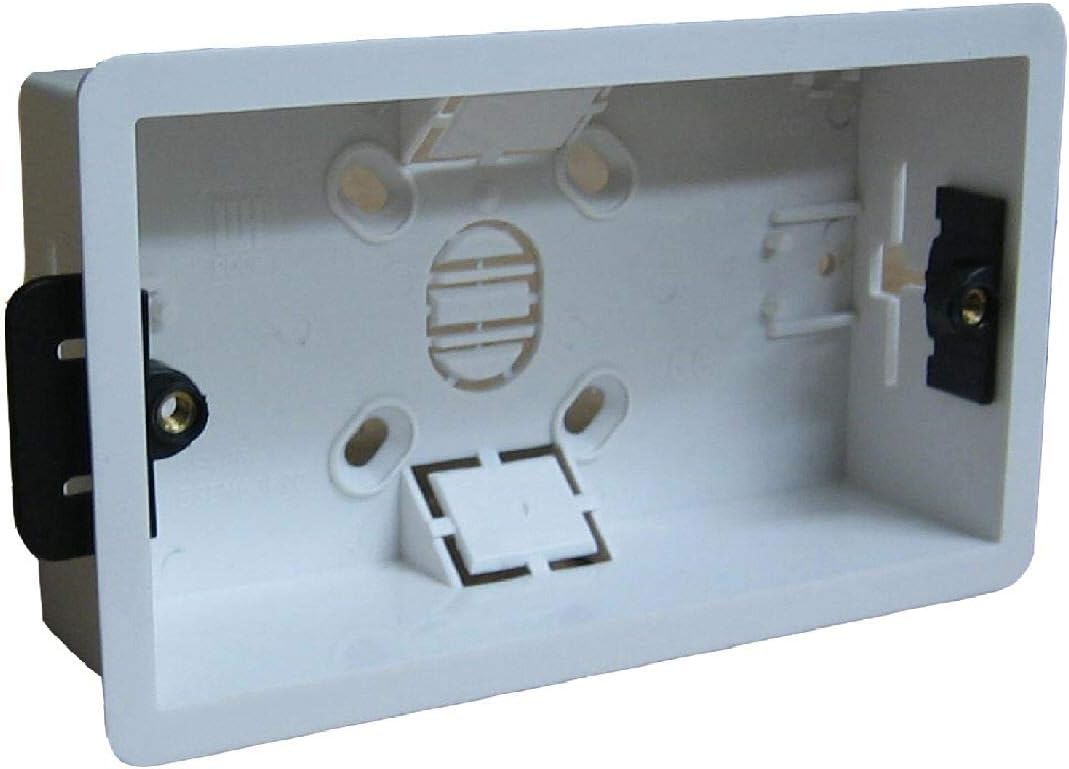 Dry Lining Back Box Flush Wall Pattress Double 2 Gang Electrical Socket Switch