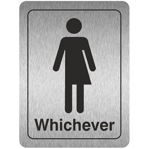 Gender Neutral Toilet Door Sign, Metal, 8x12 Inch