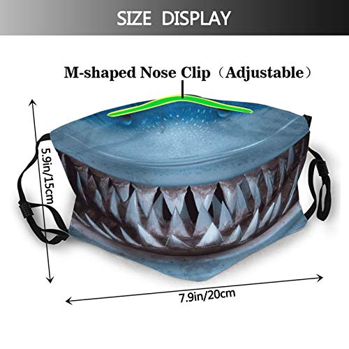 Shark Mouth Face Mask With 2 Pcs Filters, Funny Mask Reusable Washable Balaclavas For Women Man Youth #TOP1