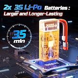 DEERC 1:14 bezszczotkowy samochód RC dla dorosłych, 46+ mph off-road, 2 x 3S Lipo, 4WD, wodoszczelny, 7 trybów świecenia, zdalnie sterowany samochód, wózek terenowy na śnieg, piasek i błoto