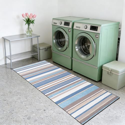 Alfombra de pasillo de 80x260 cm con diseño moderno sofisticado y base antideslizante textil 2